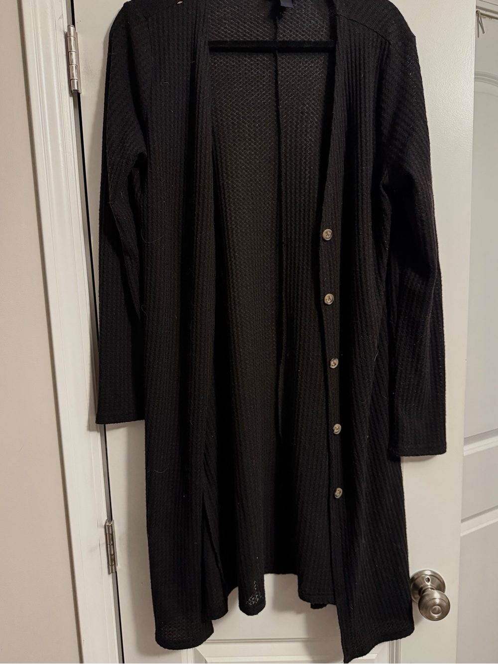 Issey Miyake Black Ribbed Long Cardigan